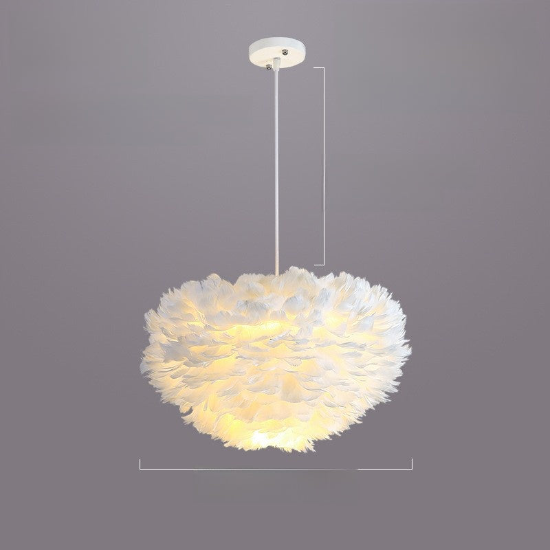 Feather chandelier light