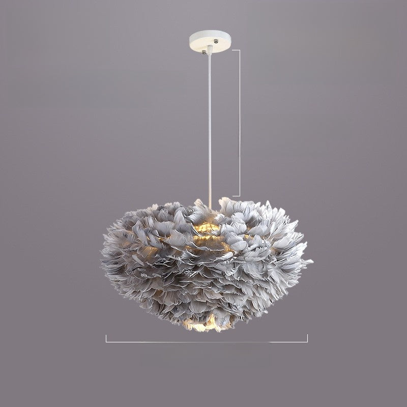 Feather chandelier light