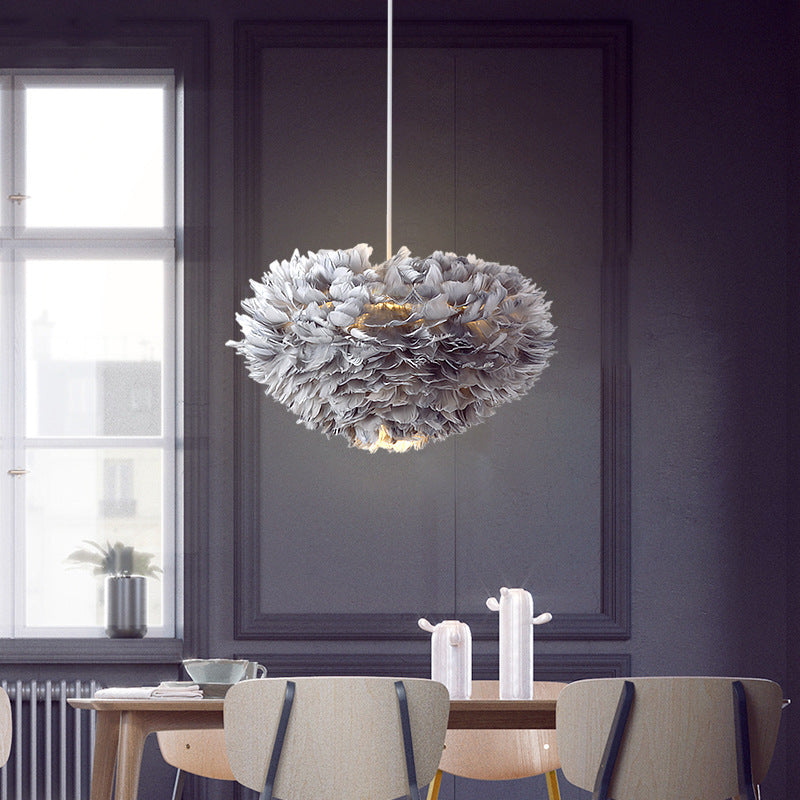 Feather chandelier light