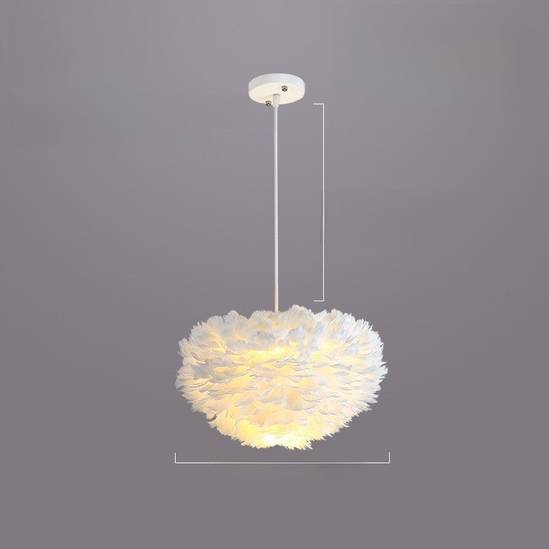 Feather chandelier light