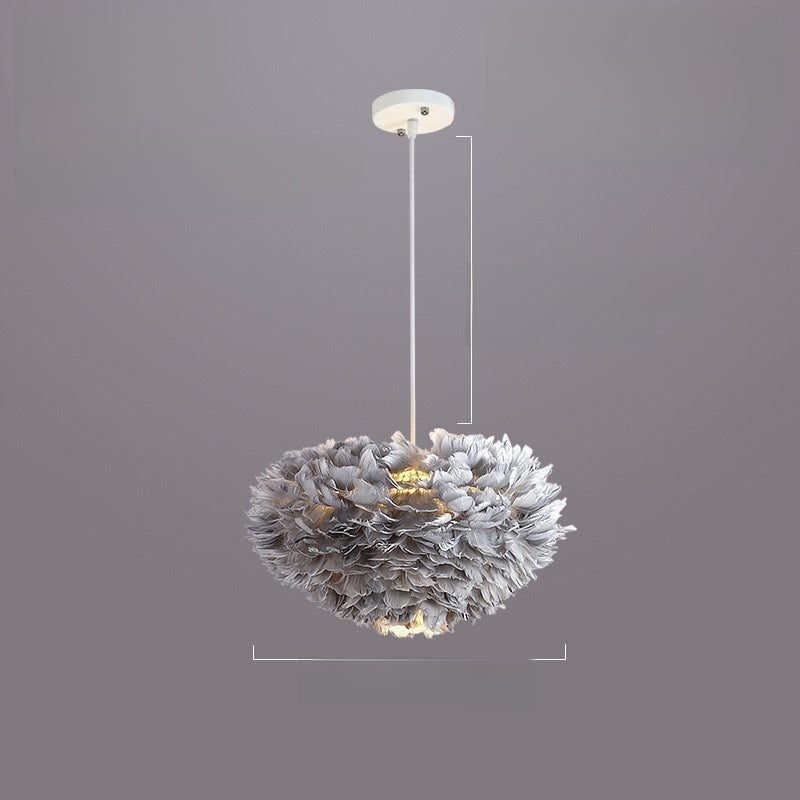 Feather chandelier light