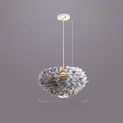 Feather chandelier light