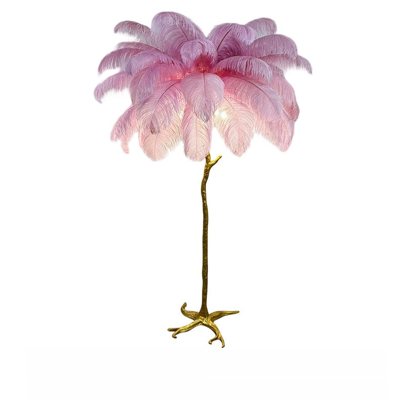 Feather floor lamp