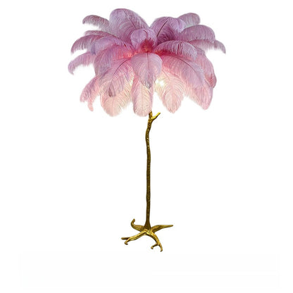 Feather floor lamp