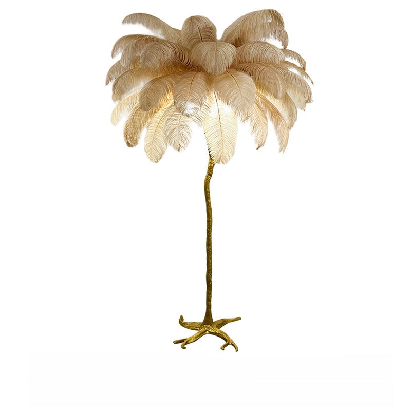 Feather floor lamp