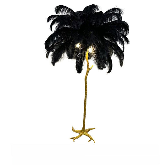 Feather floor lamp