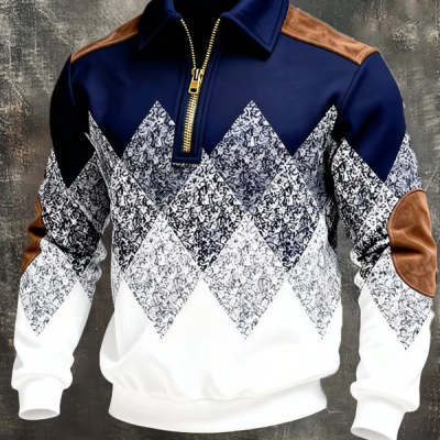 Mens Casual Long-Sleeve 3D Printed Sweatshirt