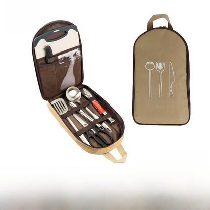 Outdoor Stainless Steel Camping Cookware Set Portable Kit