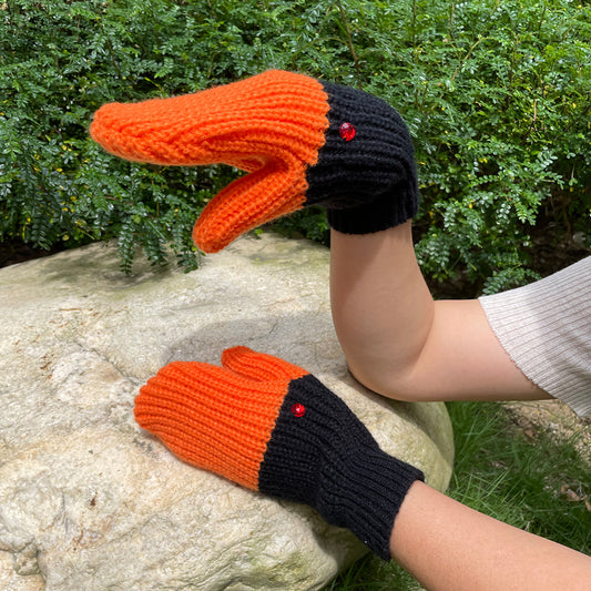 Buy Unisex Knitted Wool Mittens Cold-Proof Warm Winter Gloves