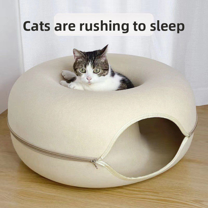 Felt Donut Cat Bed