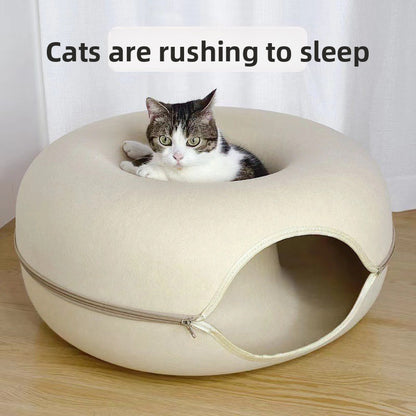 Felt Donut Cat Bed