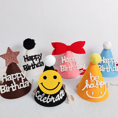 Felt hat children's birthday non-woven hat party yellow crown decorative hat diy crown props
