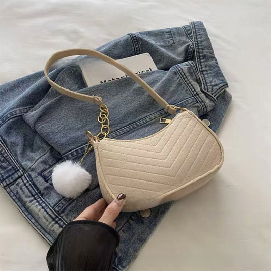 Felt Shoulder Bag for Women Casual Crossbody Purse