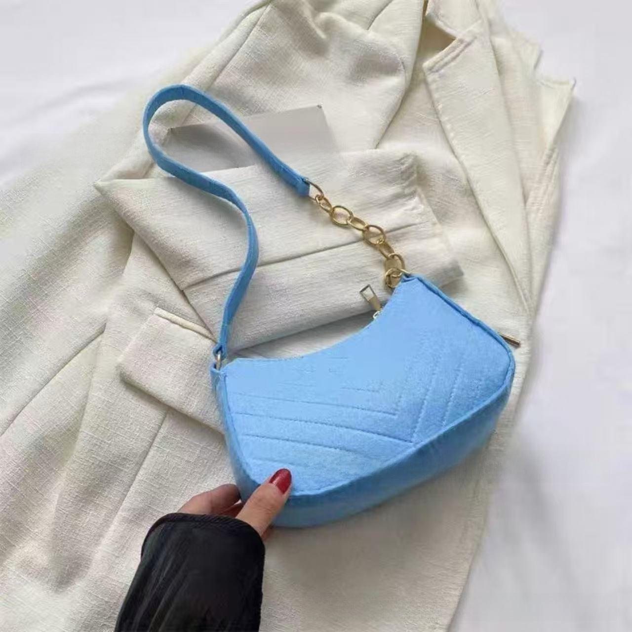 Felt Shoulder Bag for Women Casual Crossbody Purse