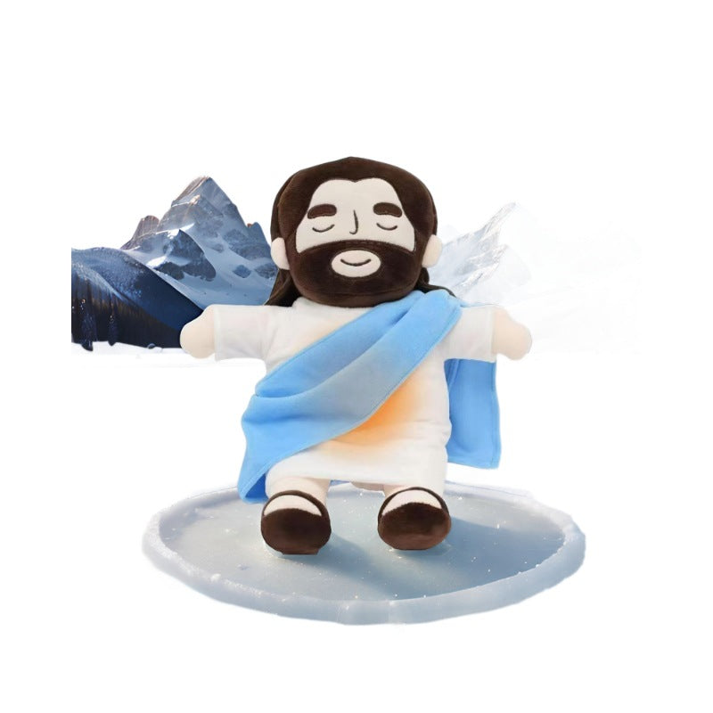 Female and male plush toys with hair