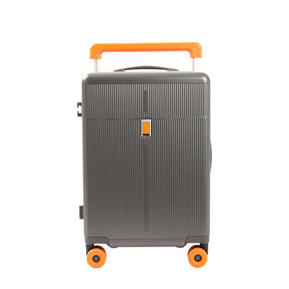 Female suitcase with swivel wheels and combination lock