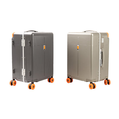 Female suitcase with swivel wheels and combination lock