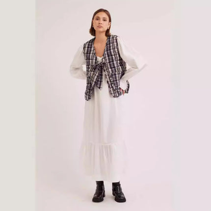 New FallWinter Womens Street-Style Lace-Up Vest Top