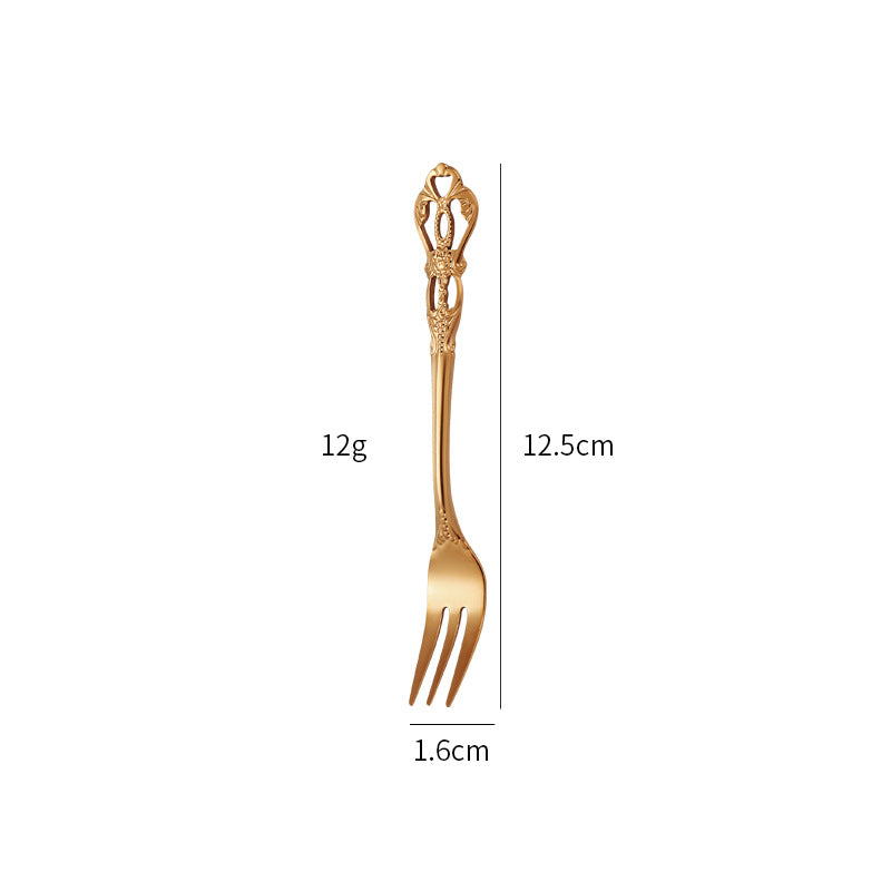 Gold Plated Stainless Steel Spoon Western Dinnerware Set