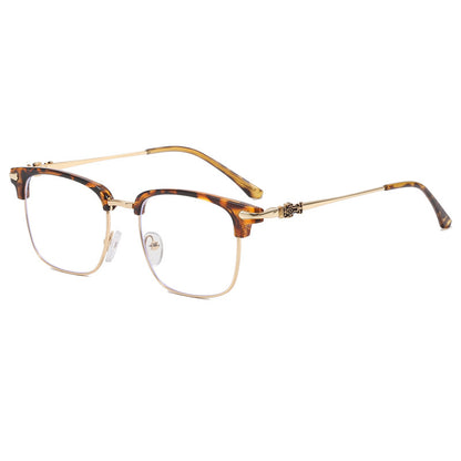 Retro Metal Eyeglasses Frame with Blue Light Protection Style