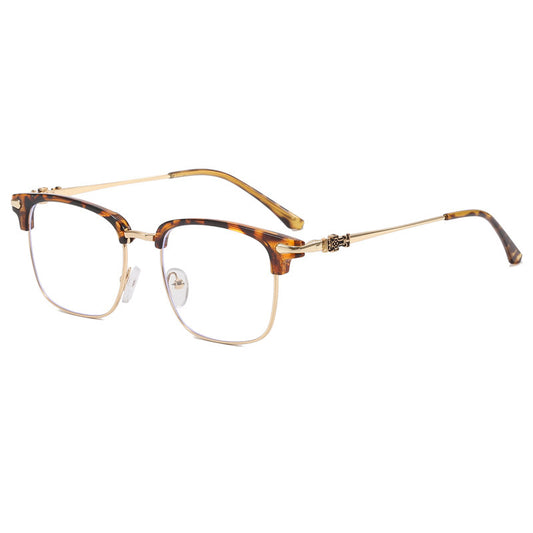 Retro Metal Eyeglasses Frame with Blue Light Protection Style