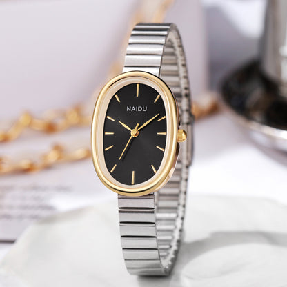 Girls Watch with Bamboo-Link Strap – Classic Oval Small Dial