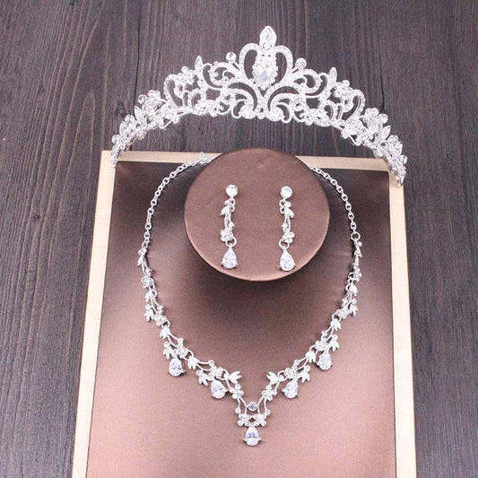 Buy Elegant Bridal Rhinestone Crown Necklace Set for Weddings