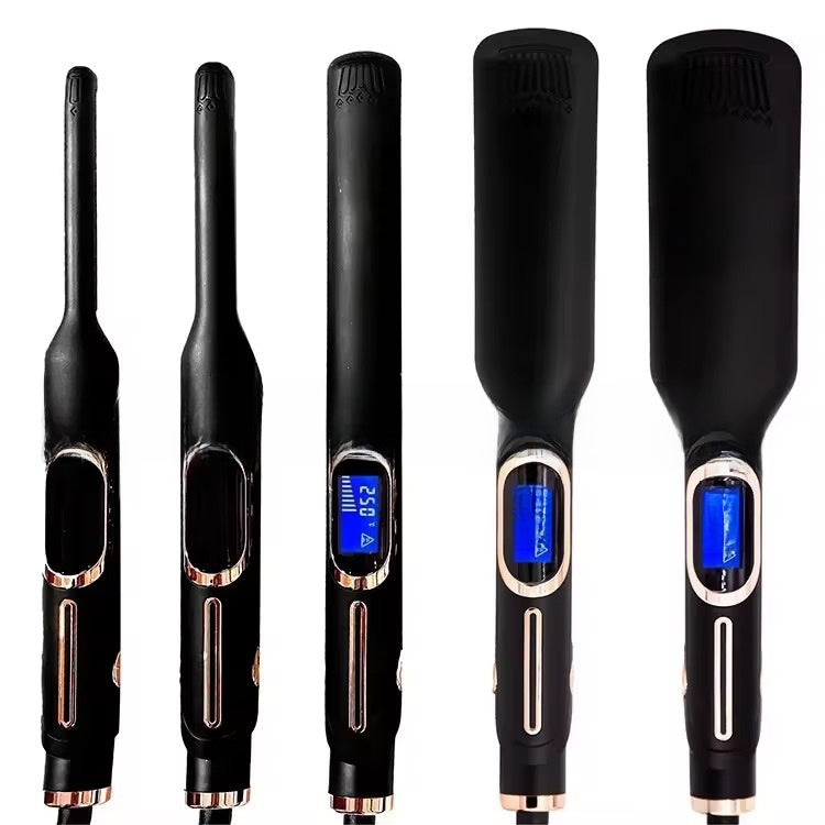 Fine Splint Widened Curling Iron Mch Lcd Digital Display Straight Clip Negative Ion Curved 500F Electric Hair Clip for Men
