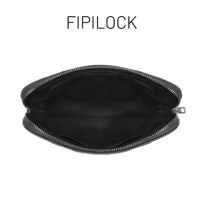 Fingerprint Lock Genuine Leather Clutch Bag