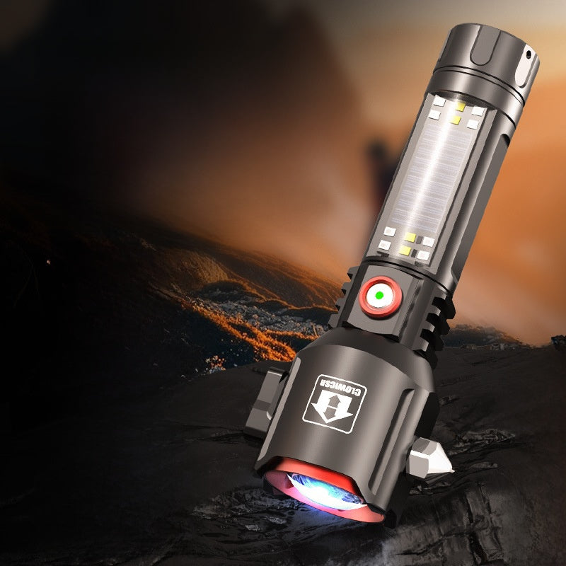 Fire safety hammer flashlight