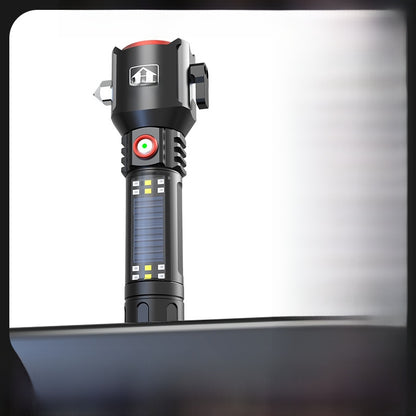Fire safety hammer flashlight
