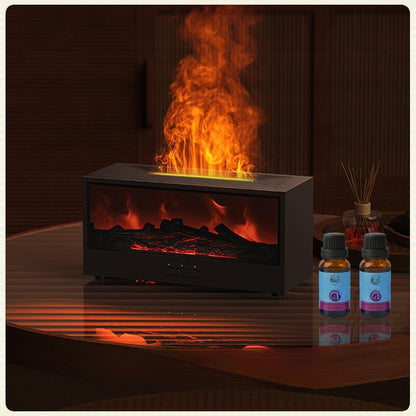 Fireplace Flame Aroma Diffuser with Remote Control and Humidifier