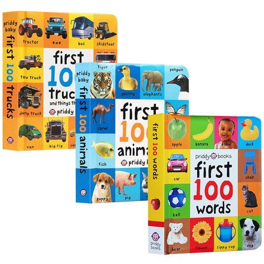 First 100 Words Animals Trucks Board Books Set