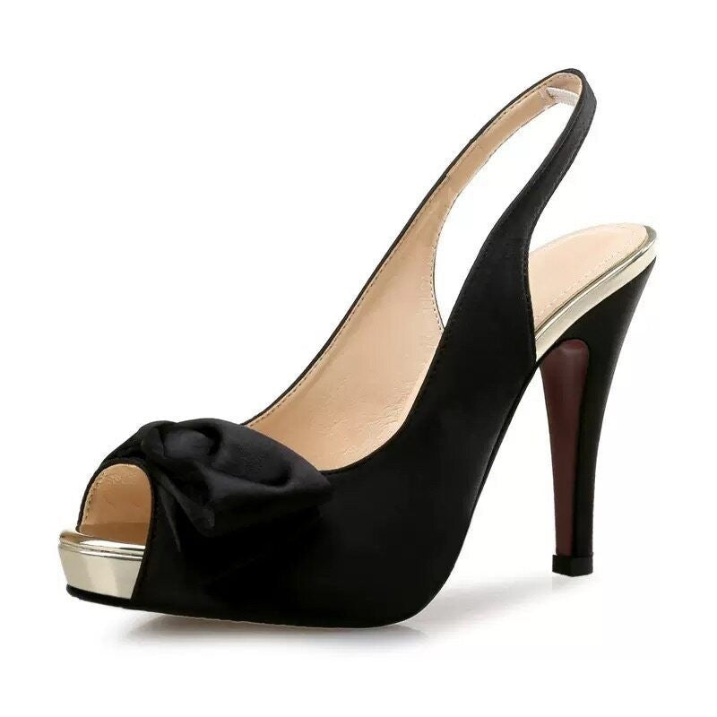 Fish-mouth high-heeled sandals