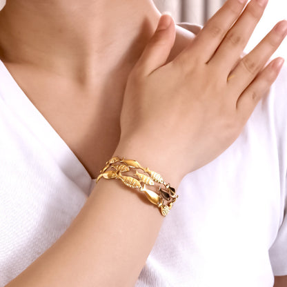 Fish Pattern Patchwork Metal Bracelet