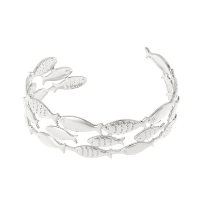 Fish Pattern Patchwork Metal Bracelet