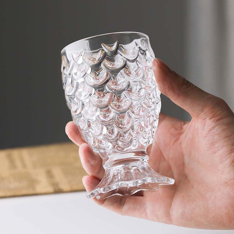 Fish scale glass cup