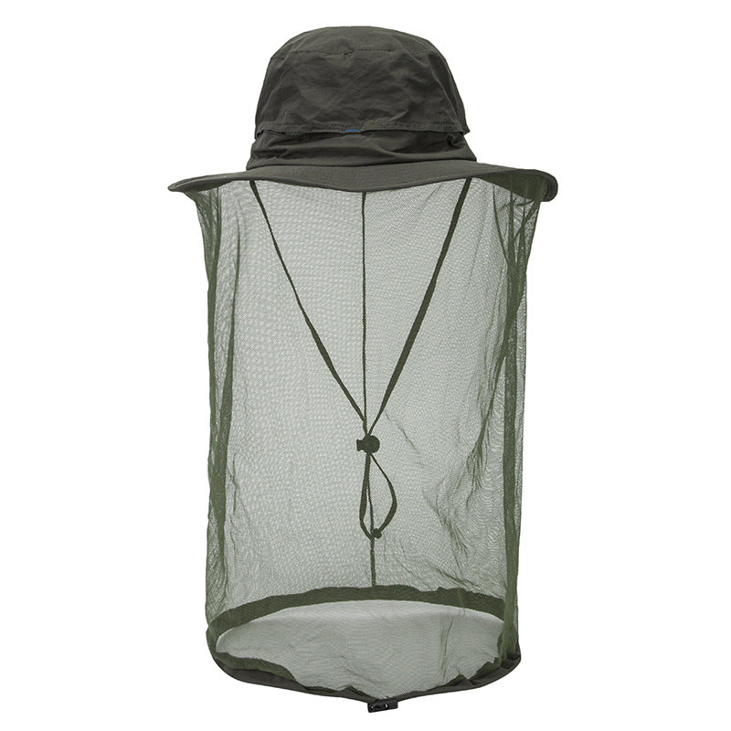 Fisherman's hat with netting for insect protection