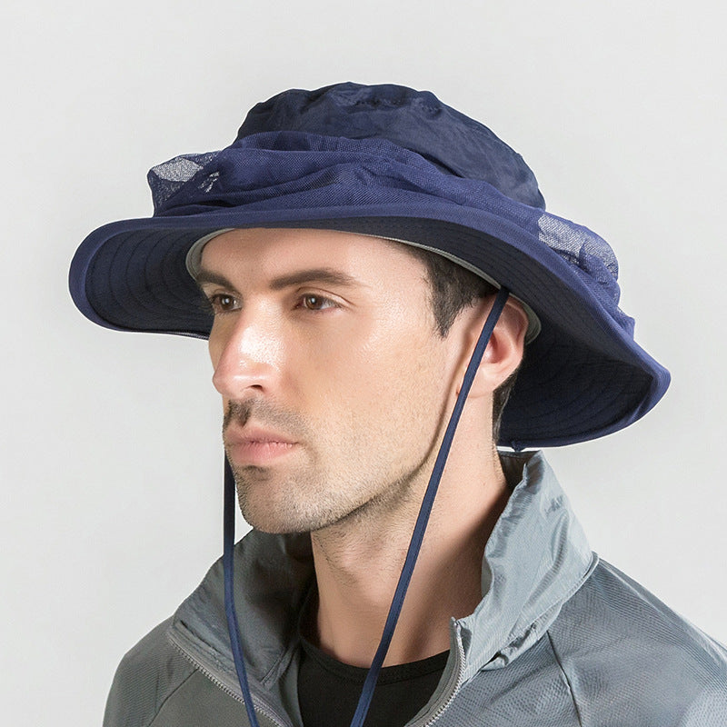 Fisherman's hat with netting for insect protection