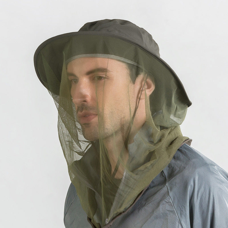 Fisherman's hat with netting for insect protection