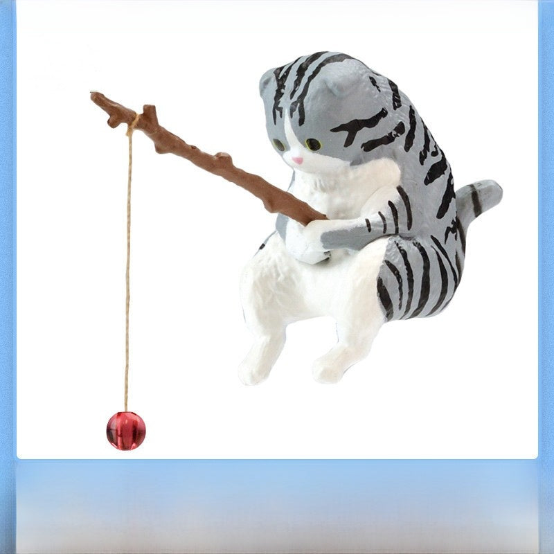 Fishing Kitten Figurine