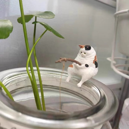 Fishing Kitten Figurine