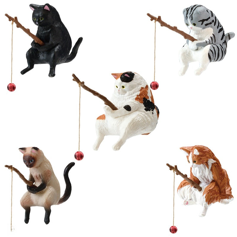 Fishing Kitten Figurine