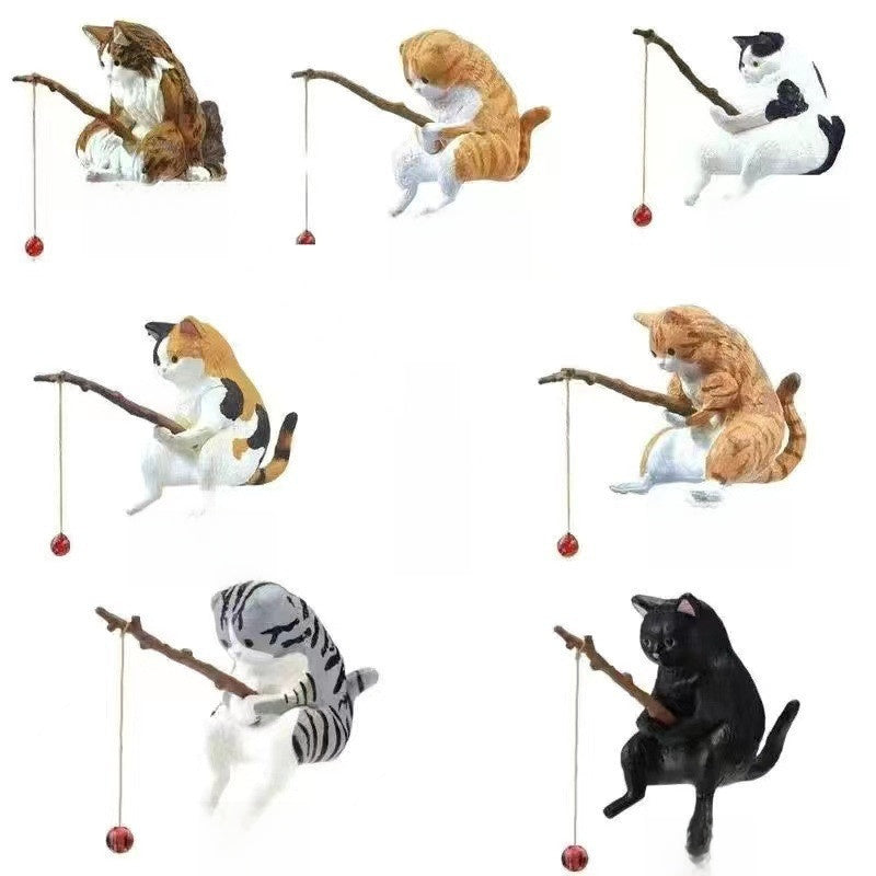 Fishing Kitten Figurine
