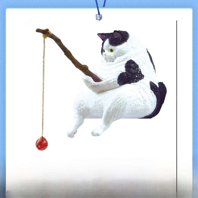 Fishing Kitten Figurine