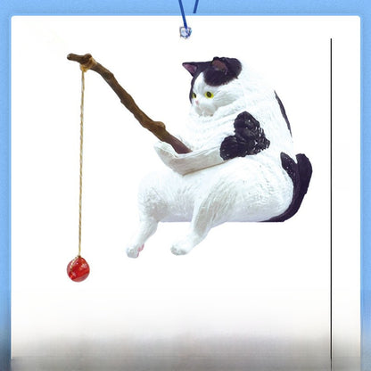 Fishing Kitten Figurine