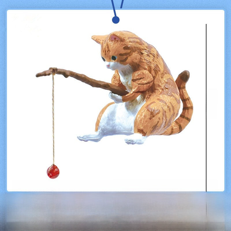 Fishing Kitten Figurine