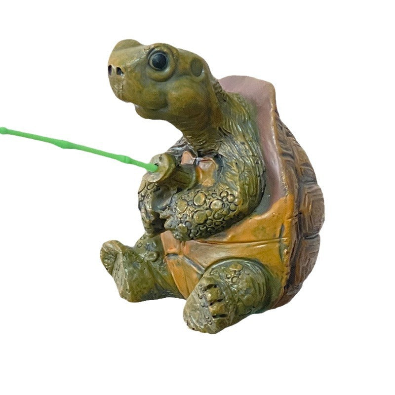 Fishing Turtle Garden Decoration Ornament