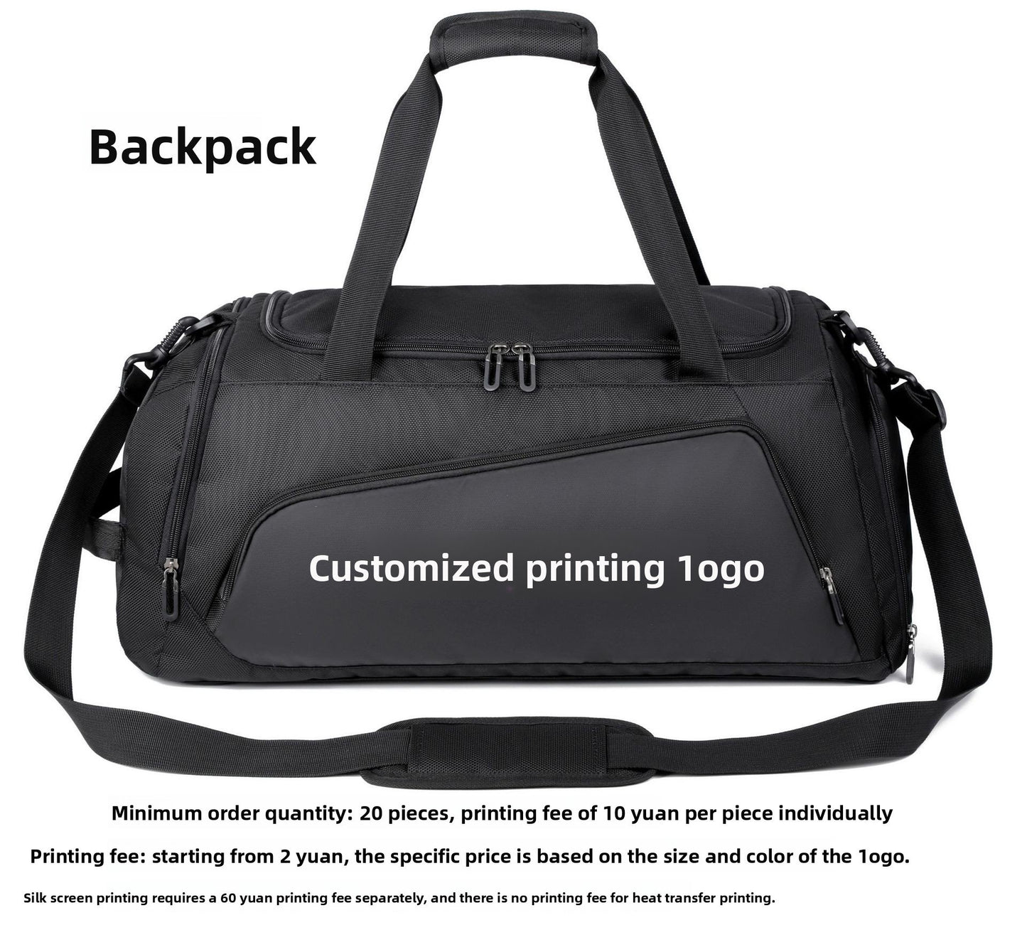Fitness bag: Large-capacity dry-wet separation sports bag