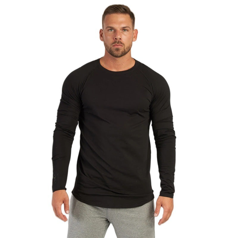 Fitness Long Sleeve Tight Crewneck T-shirt